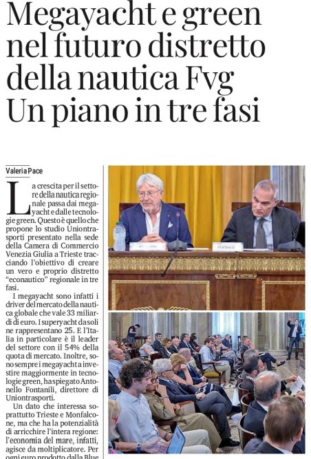 Megayacht e green nel futuro distretto della nautica FVG. Un piano in tre fasi