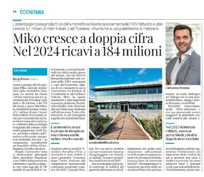 MIKO cresce a doppia cifra. 