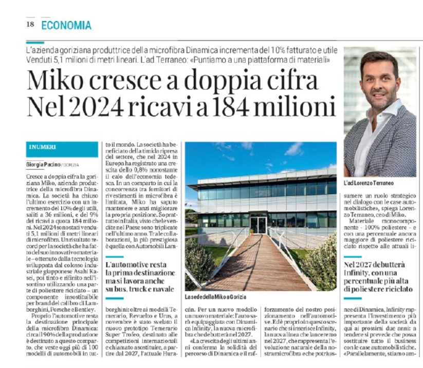 MIKO cresce a doppia cifra. 