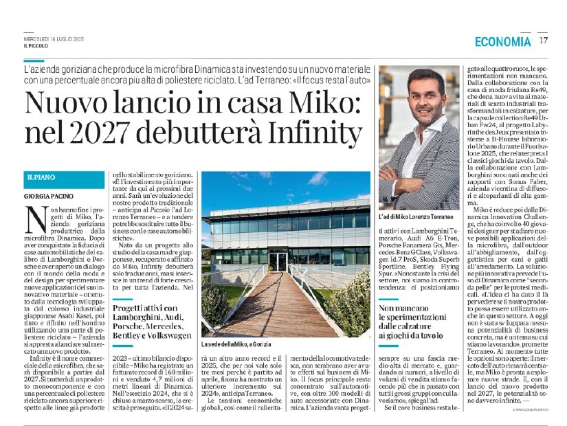 Nuovo lancio in casa MIKO nel 2027 debutterà Infinity